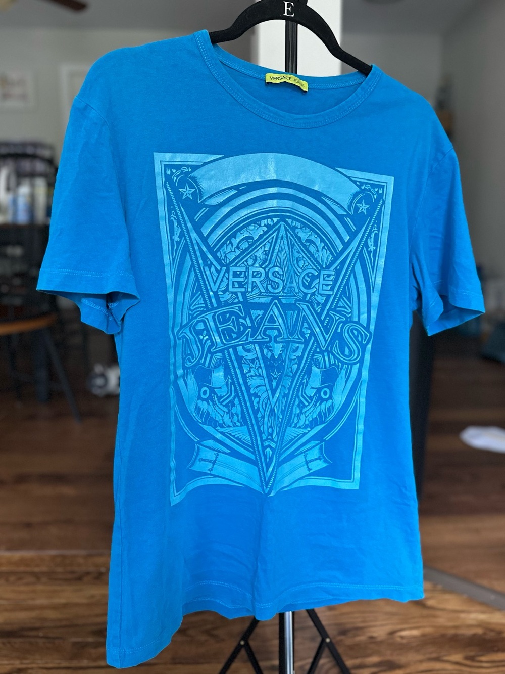 Men’s Versace Jeans Collection Bright Blue Graphic Logo Tee